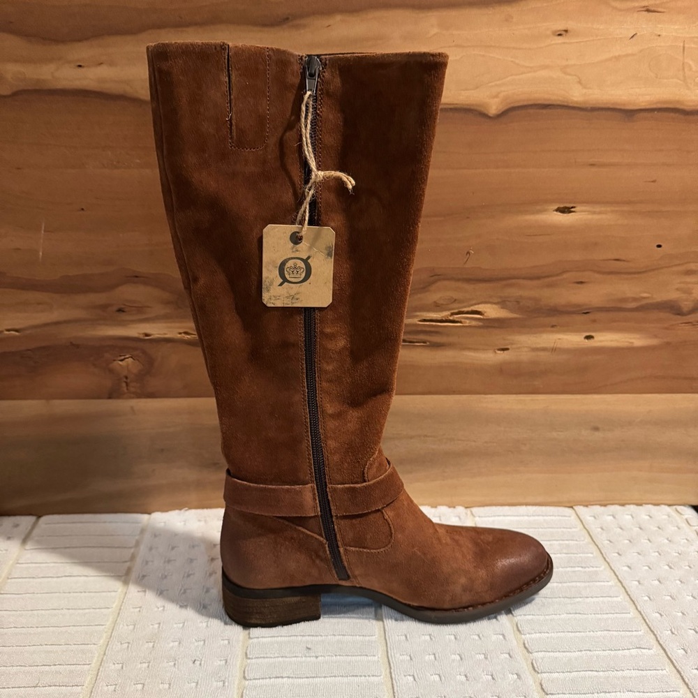 Born Saddler Tall Riding Boots, Brown, Suede. Women's  Size 6  NWT